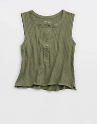 Aerie Shadow Stripe Henley Tank Top