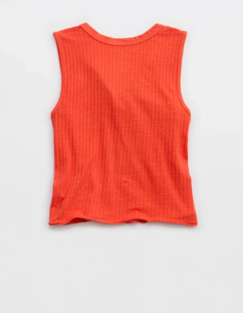 Aerie Shadow Stripe Henley Tank Top