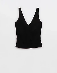 Aerie Double V-Neck Braless Tank Top