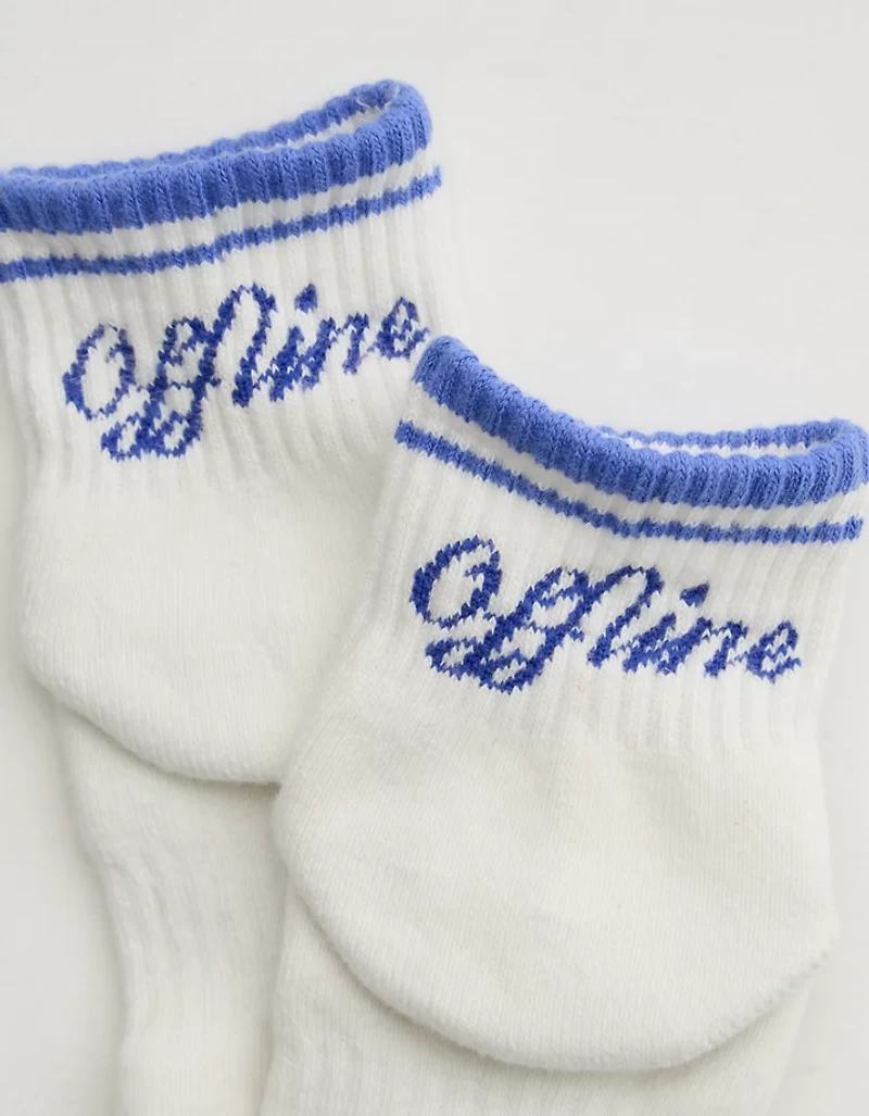 OFFLINE By Aerie Mesh Short Crew Sock