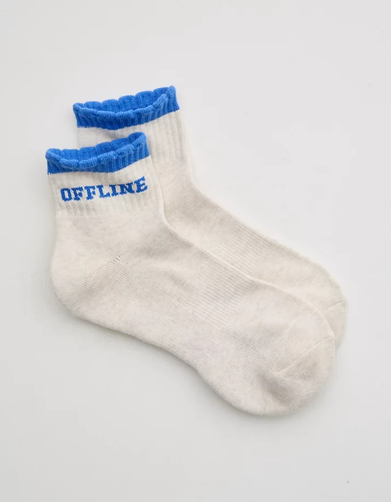 OFFLINE By Aerie Scalloped Short Crew Socks