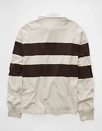 AE Long Sleeve Boxy Rugby Polo Shirt