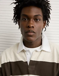 AE Long Sleeve Boxy Rugby Polo Shirt