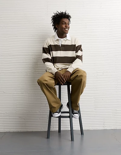 Polo carré à manches longues style rugby AE