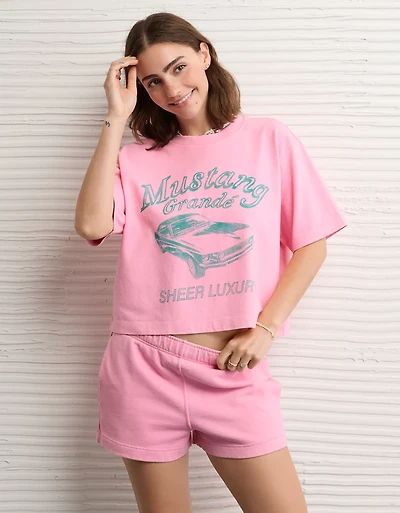 Short en molleton à taille haute AE