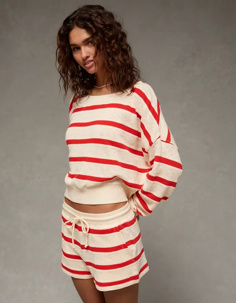AE Striped Pull On Sweatshort