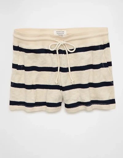Short en molleton rayé à enfiler AE