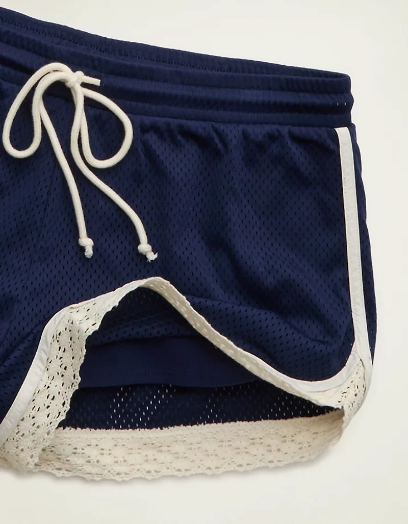 Short en maille avec bordure dentelle AE