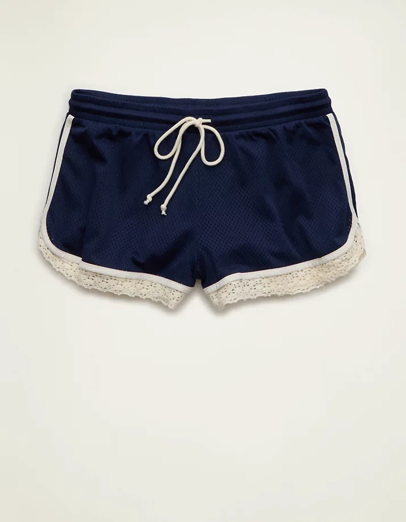 Short en maille avec bordure dentelle AE