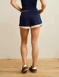 Short en maille avec bordure dentelle AE