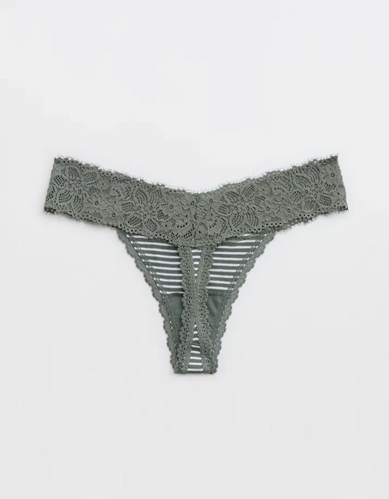 Superchill Cotton Eyelash Lace Thong Underwear