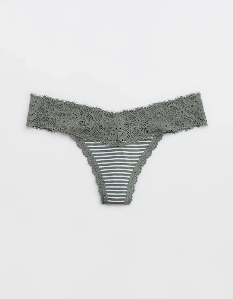 Superchill Cotton Eyelash Lace Thong Underwear