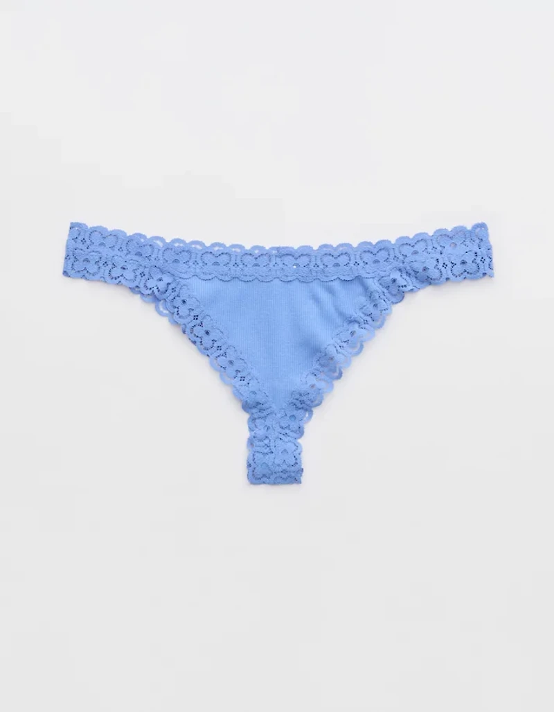 Superchill Cotton Cozy Lace Thong Underwear
