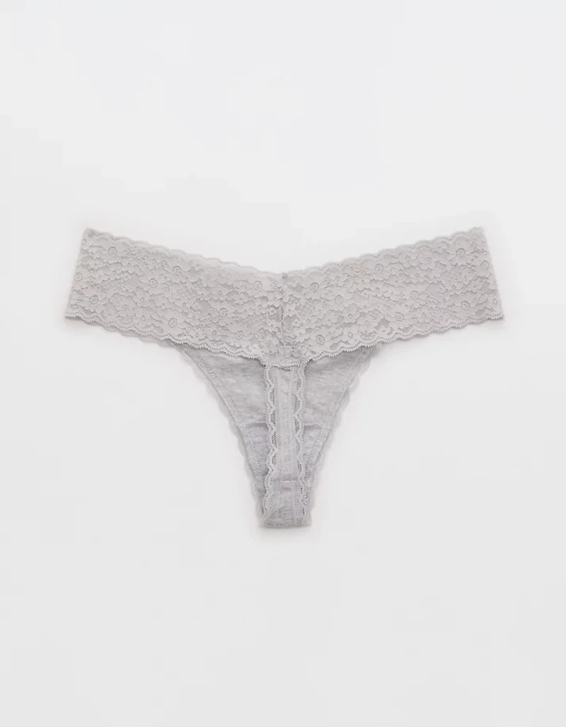 Superchill Vintage Lace Cotton Thong Underwear