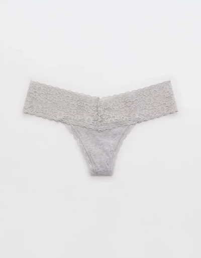 Superchill Vintage Lace Cotton Thong Underwear