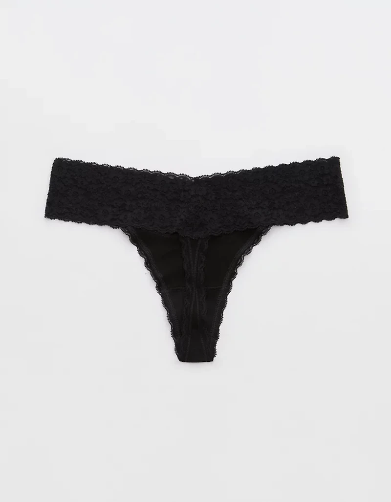Superchill Vintage Lace Cotton Thong Underwear