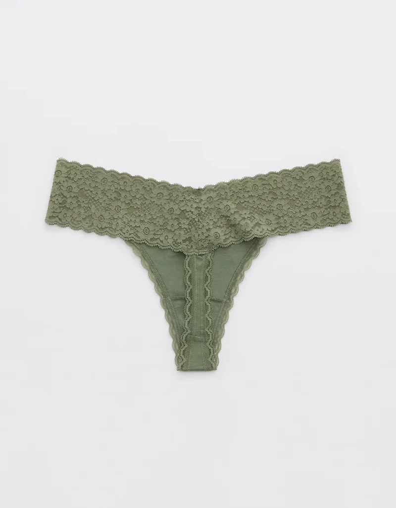 Superchill Vintage Lace Cotton Thong Underwear