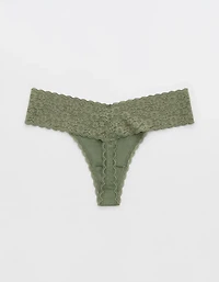 Superchill Vintage Lace Cotton Thong Underwear