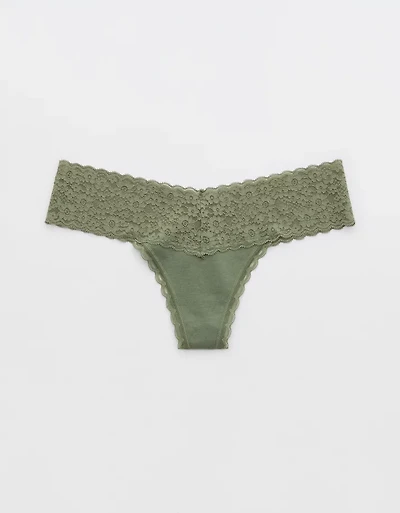 Superchill Vintage Lace Cotton Thong Underwear
