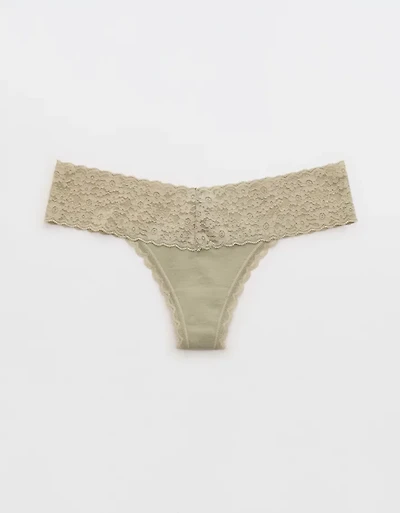 Superchill Vintage Lace Cotton Thong Underwear