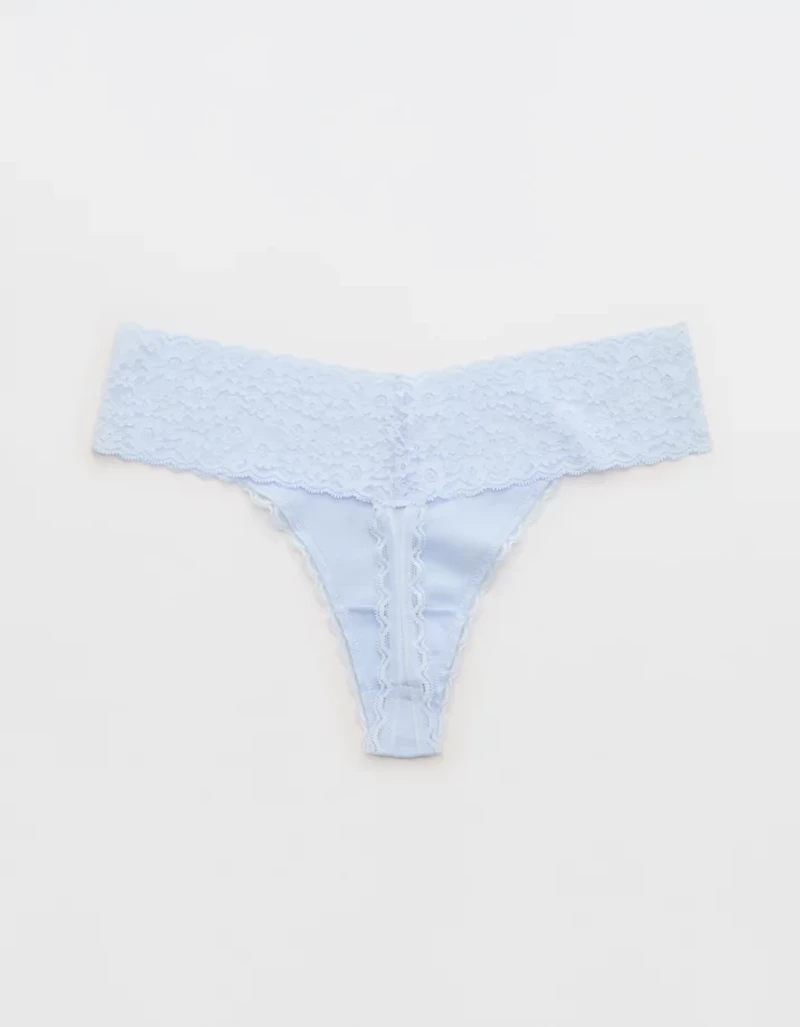 Superchill Vintage Lace Cotton Thong Underwear