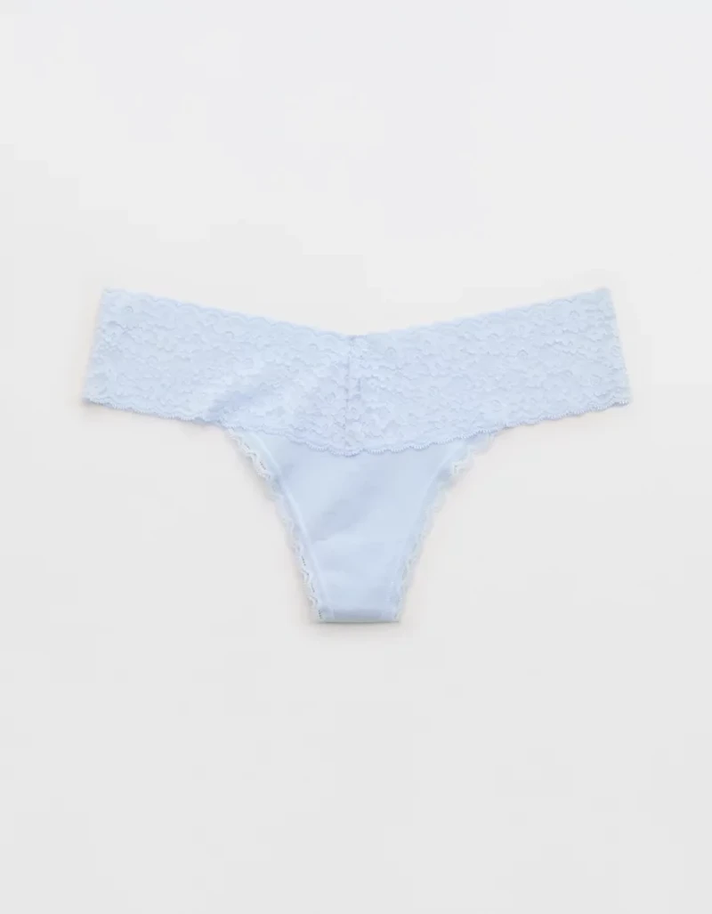 Superchill Vintage Lace Cotton Thong Underwear