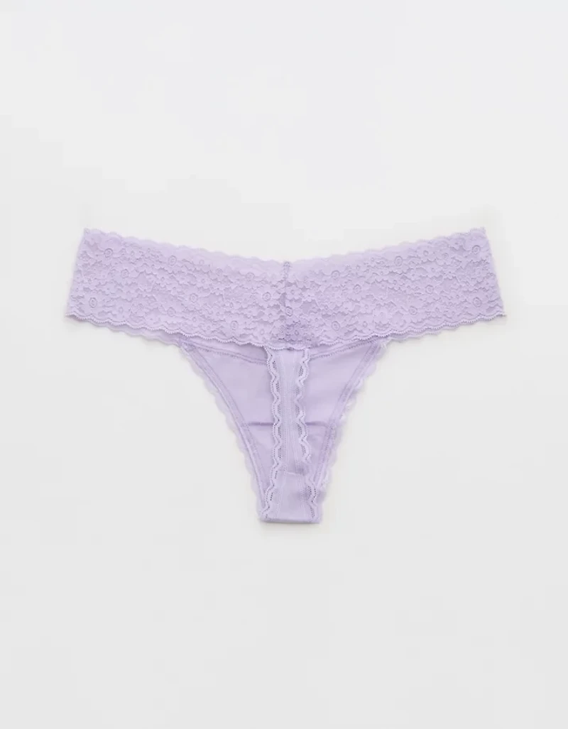 Superchill Vintage Lace Cotton Thong Underwear