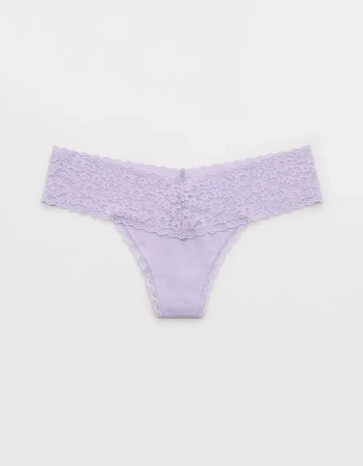 Superchill Vintage Lace Cotton Thong Underwear