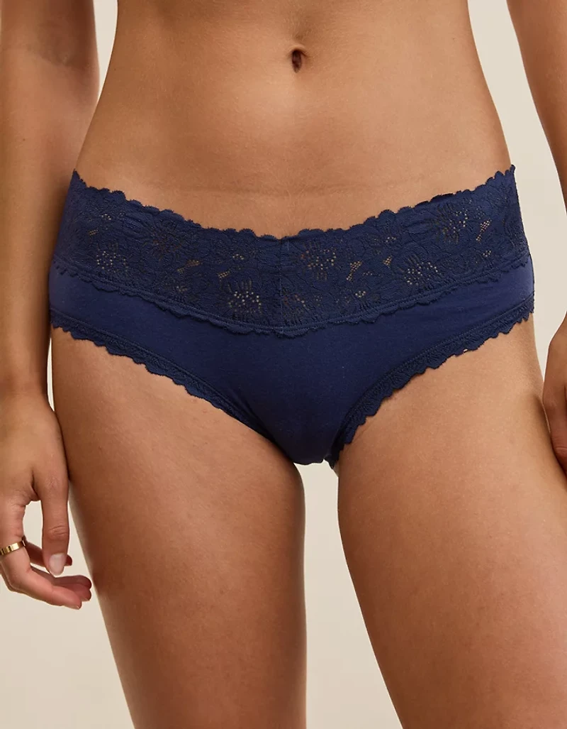 Superchill Cotton Rosey Lace Cheeky Underwear