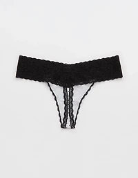 Superchill Vintage Lace Cotton Thong Underwear