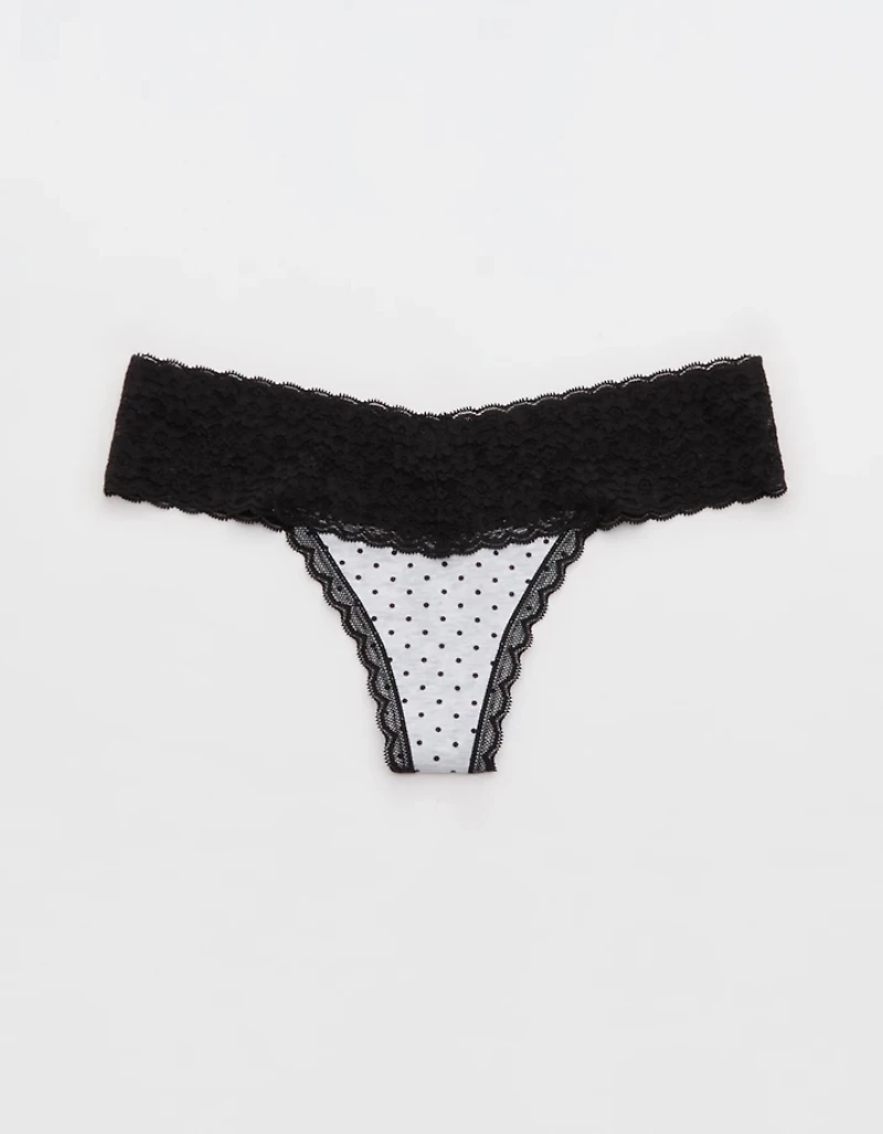 Superchill Vintage Lace Cotton Thong Underwear