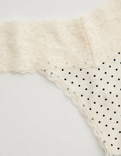 Superchill Vintage Lace Cotton Thong Underwear