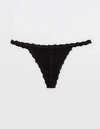 Superchill Cotton with Lace Thong Underwear