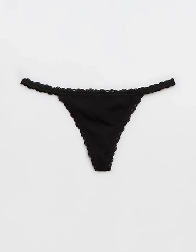 Superchill Cotton with Lace Thong Underwear