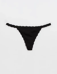 Superchill Cotton with Lace Thong Underwear
