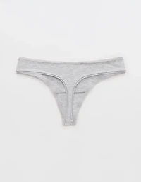Superchill Cotton Ruched Picot Thong Underwear