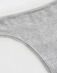 Superchill Cotton Ruched Picot Thong Underwear