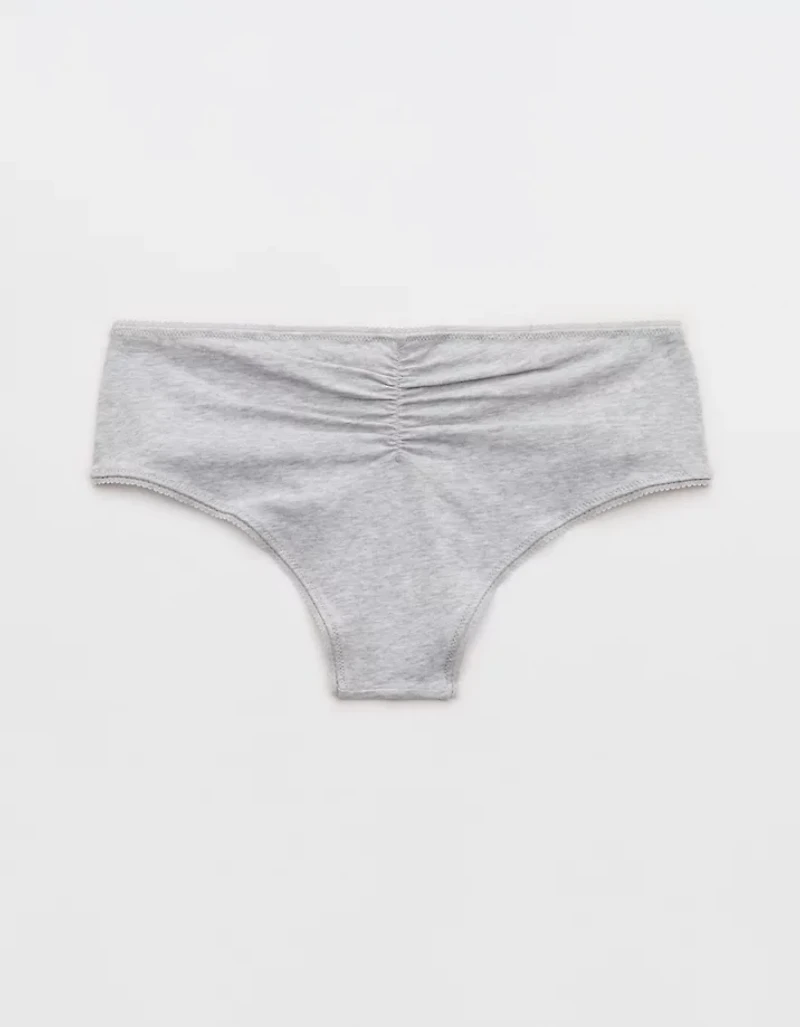 Superchill Cotton Ruched Picot Cheeky Underwear