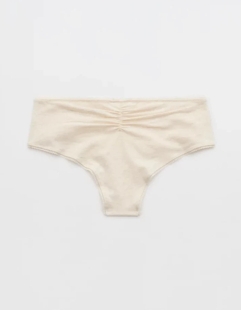 Superchill Cotton Ruched Picot Cheeky Underwear