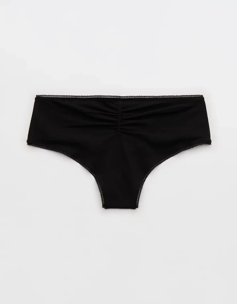 Superchill Cotton Ruched Picot Cheeky Underwear