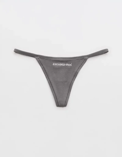 Superchill Cotton Rib String Thong Underwear