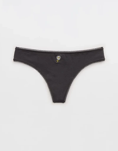 Superchill Cotton Picot Thong Underwear