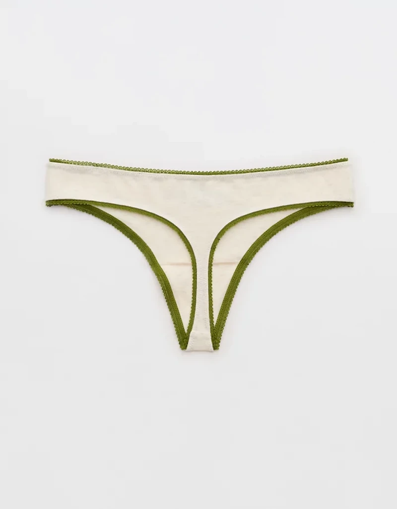 Superchill Cotton Picot Thong Underwear