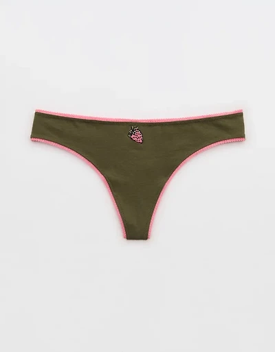Superchill Cotton Picot Thong Underwear
