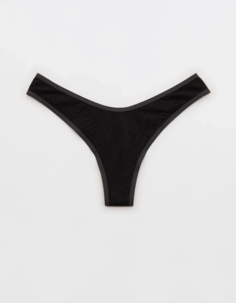 Superchill Cotton Zebra Jacquard Thong Underwear