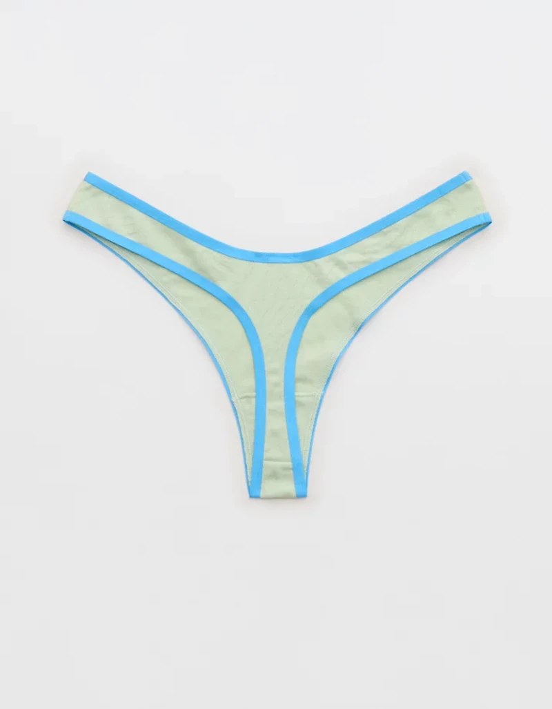 Superchill Cotton Zebra Jacquard Thong Underwear