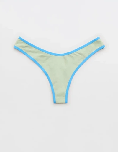 Superchill Cotton Zebra Jacquard Thong Underwear