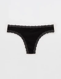 Superchill Cotton with Lace Thong Underwear