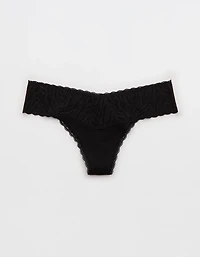 Superchill Cotton Zebra Lace Thong Underwear
