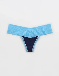 Superchill Cotton Zebra Lace Thong Underwear